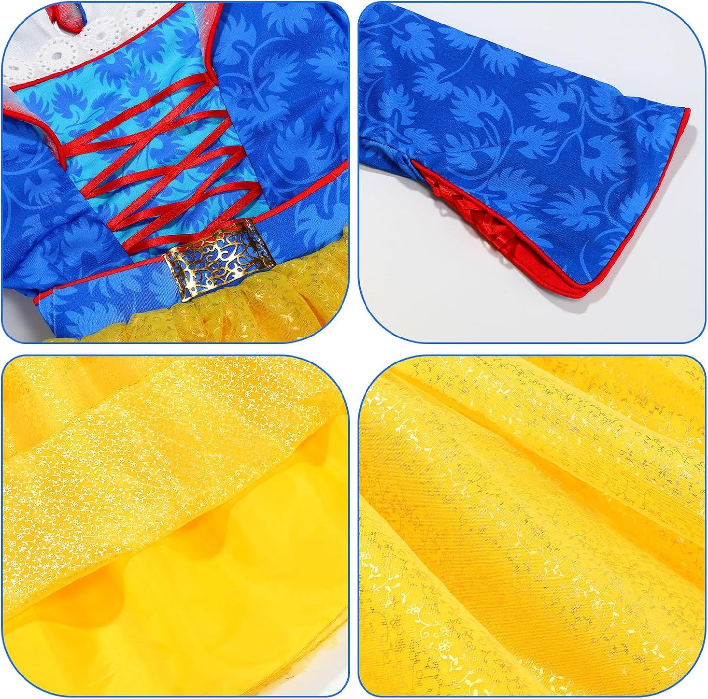 Princess Costume for Girls Dresses Kids Outfit for Halloween Cosplay with Accessories