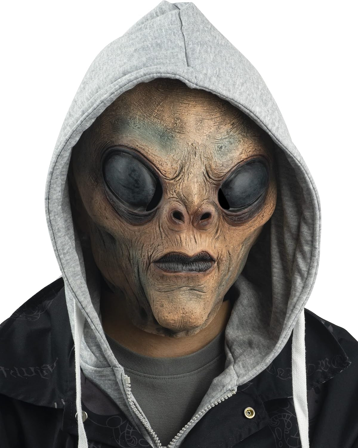 Alien Mask ET Dress up Latex Full Head Scary Horror Mask Extraterrestrial Fancy Dress for Halloween Carnival Costume Party