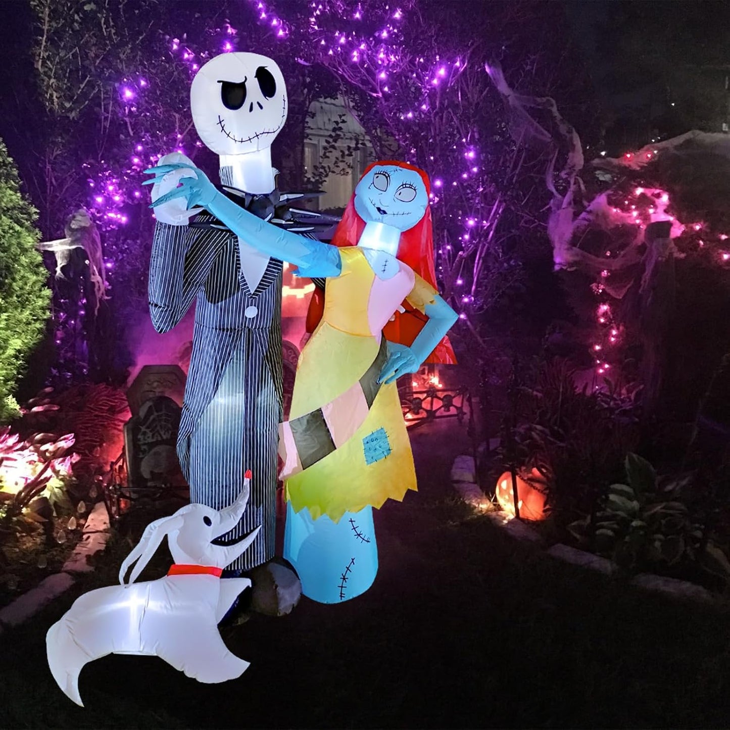 6 Ft Inflatable Halloween Yard Decorations Outdoor - Halloween Skeleton and Dog Blow up Decoration - Built-In - for Halloween Outdoor Lawn Decorations