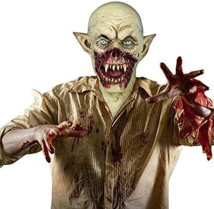 Vampire Mask Zombie Head Mask for Adult, Scary Horror Creepy Demon Monster Mask for Halloween Costume Party.