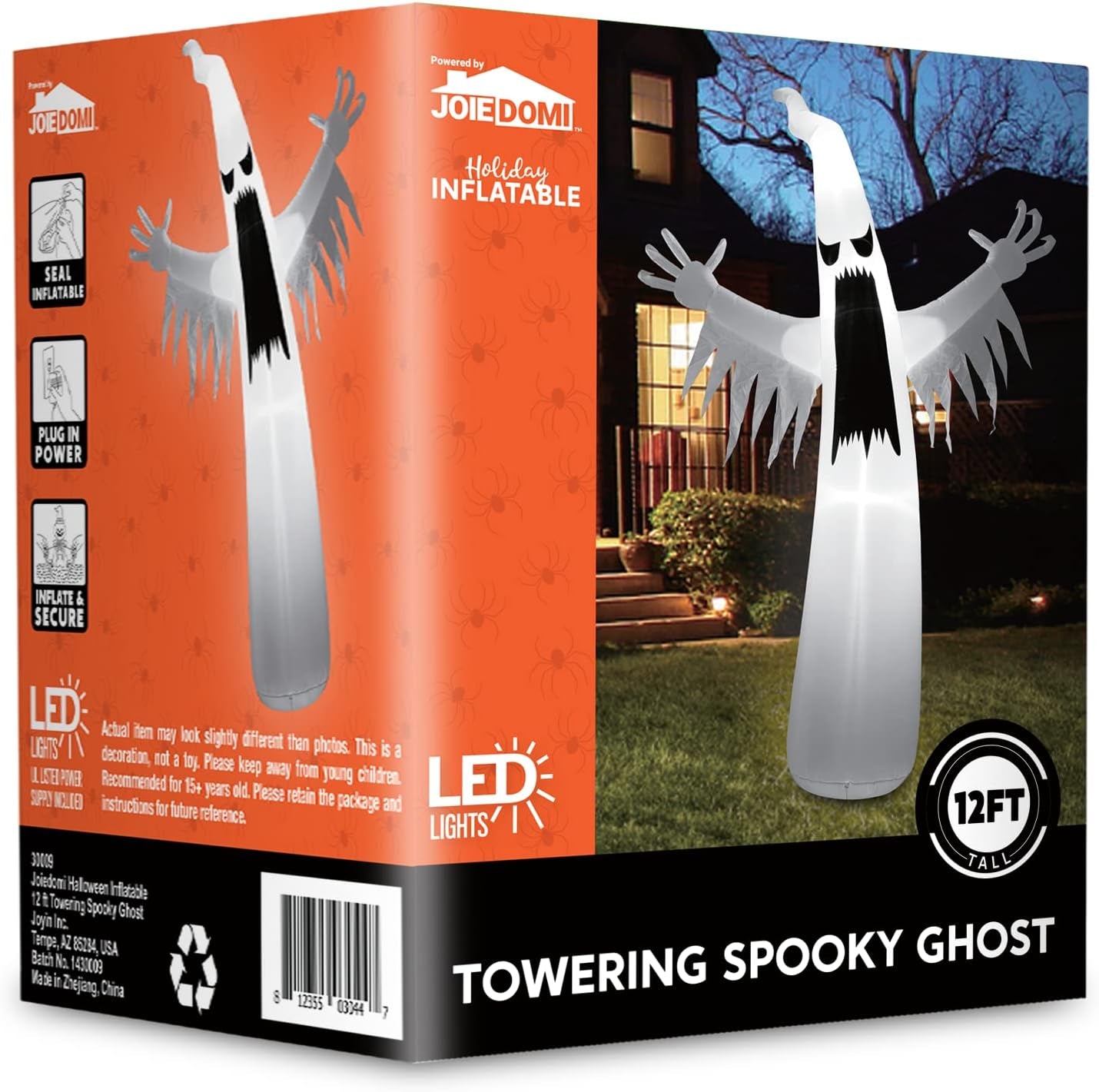 12 FT Halloween Inflatables Outdoor Decorations, Scary Ghost Halloween Decor, Inflatable Ghost Blow Ups for Yard with Leds for outside Yard Decorations
