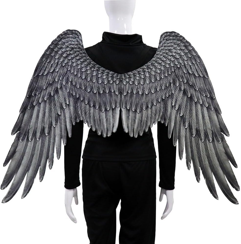Non-Woven Fabric Festive Party Angel Wings Suitable for Men and Women Decorative Wings (Black)