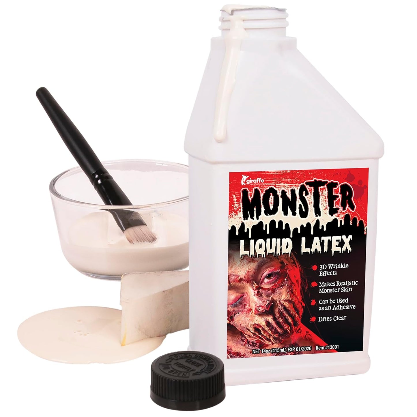 Liquid Latex SFX Makeup – 14 Oz Professional-Grade Face & Body Paint for Special Effects, Fake Scars, Wounds & Injuries