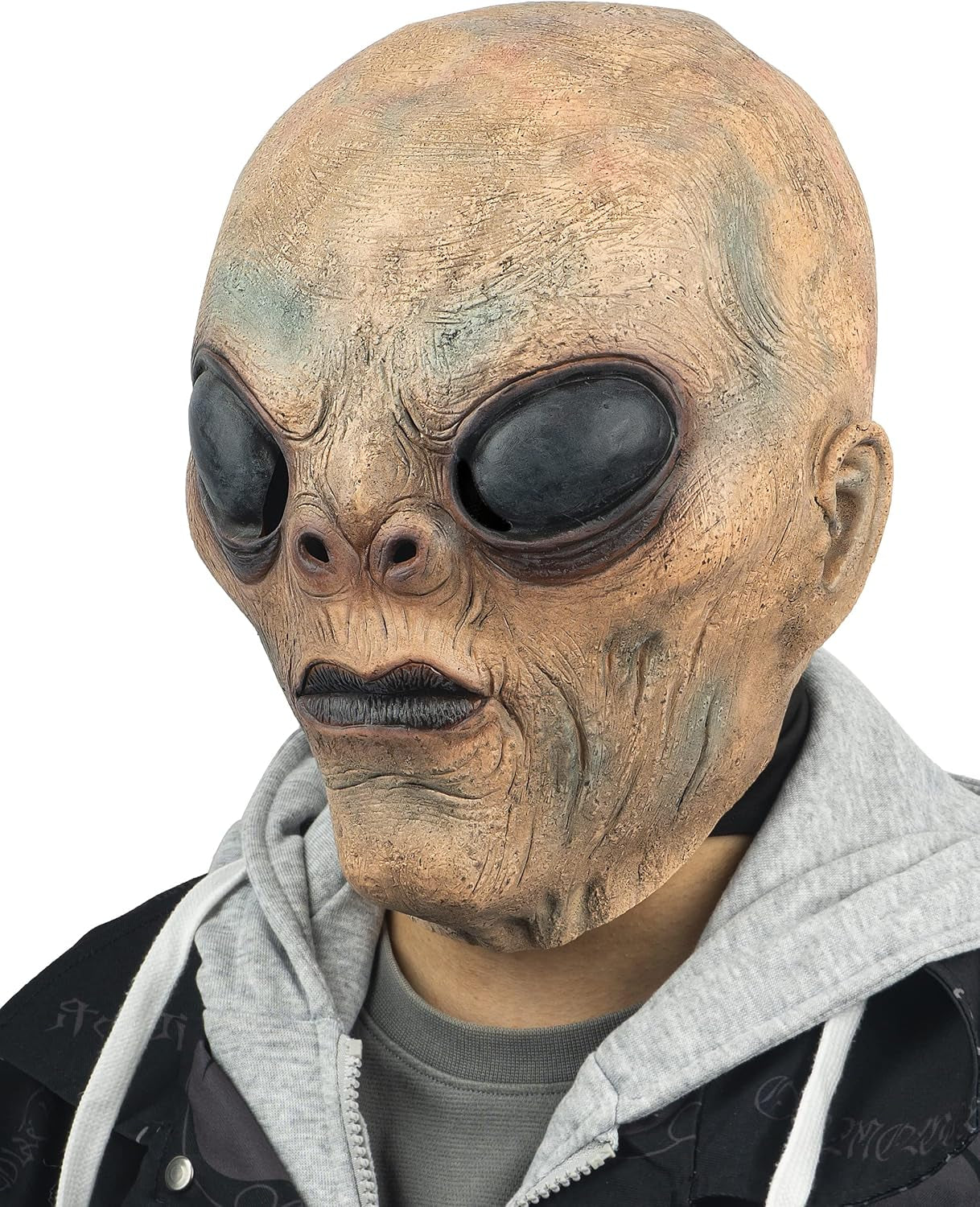 Alien Mask ET Dress up Latex Full Head Scary Horror Mask Extraterrestrial Fancy Dress for Halloween Carnival Costume Party