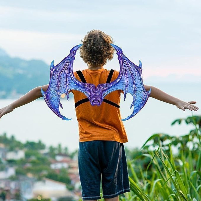 Kids Dinosaur Costume Dress up Wings Dragon Tail Mask Set Halloween for Children Birthday Party Favors Gifts