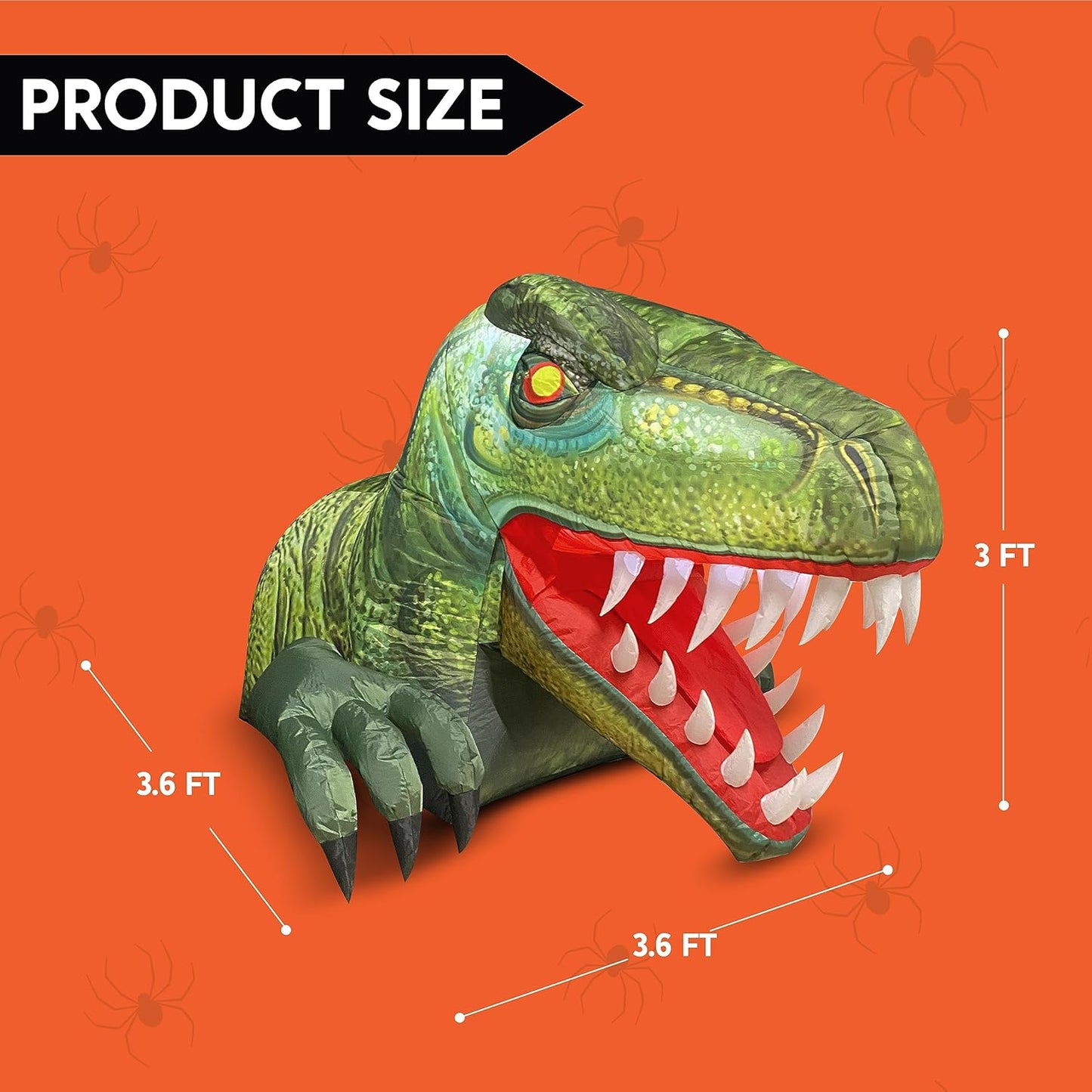 Animated Halloween Inflatable Outdoor Decorations, Trunk or Treat Car Decorations, Blow Ups Animated Dinosaur with Leds for Halloween Yard Decoration