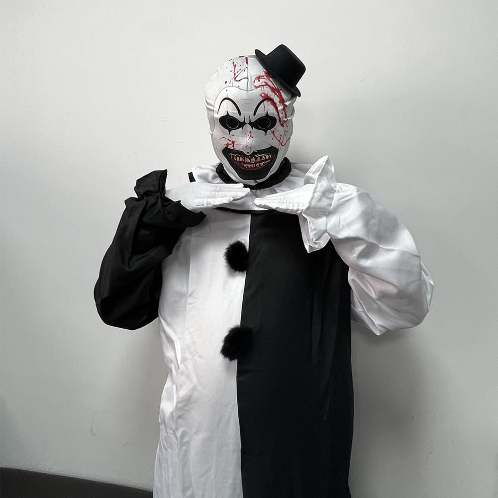Movie Costume Jumpsuit Movie Outfit Black White Bodysuit Full Set Halloween with Mask