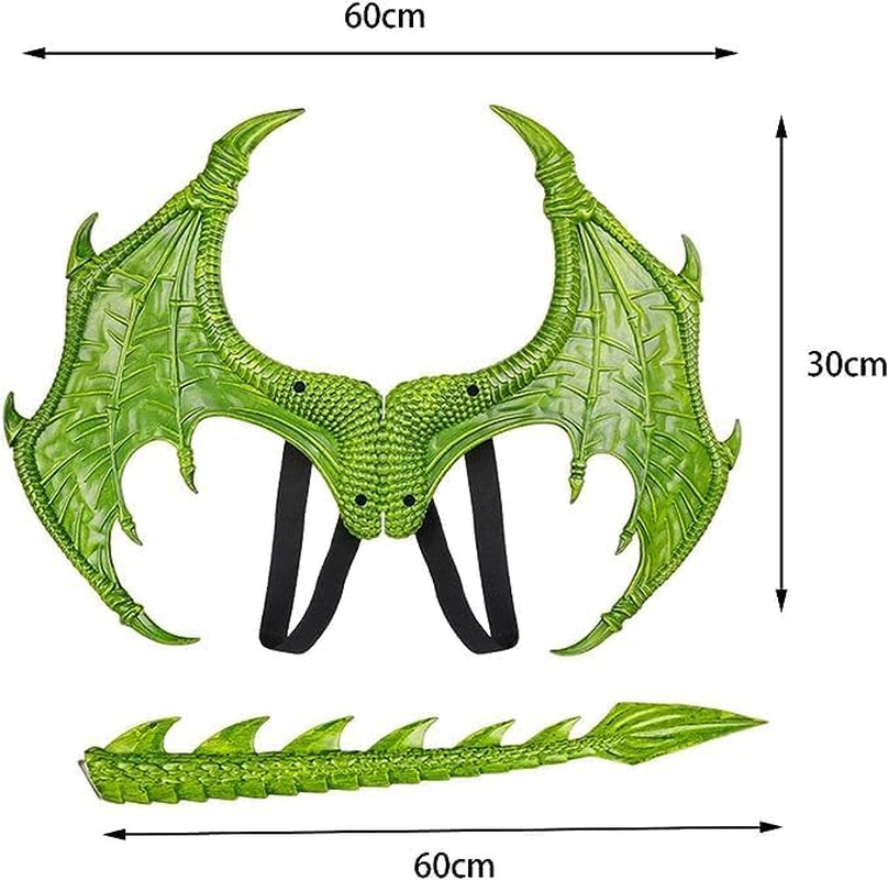 Kids Dinosaur Costume Dress up Wings Dragon Tail Mask Set Halloween for Children Birthday Party Favors Gifts