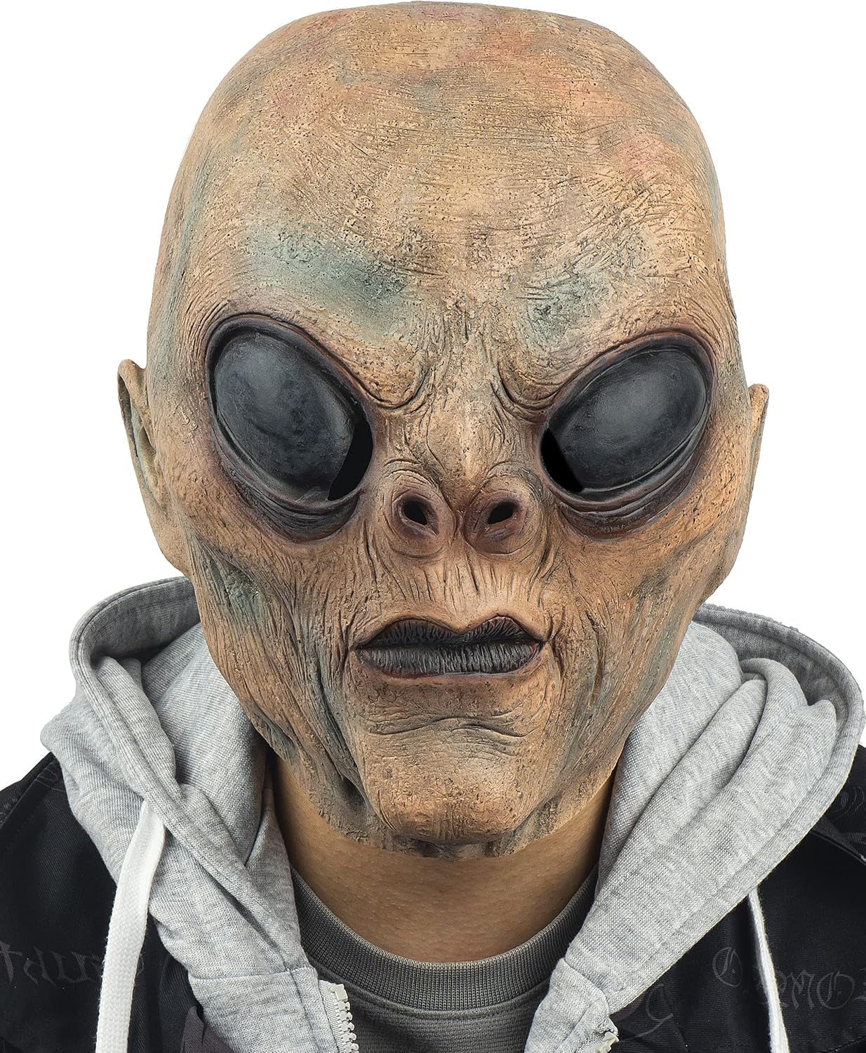 Alien Mask ET Dress up Latex Full Head Scary Horror Mask Extraterrestrial Fancy Dress for Halloween Carnival Costume Party