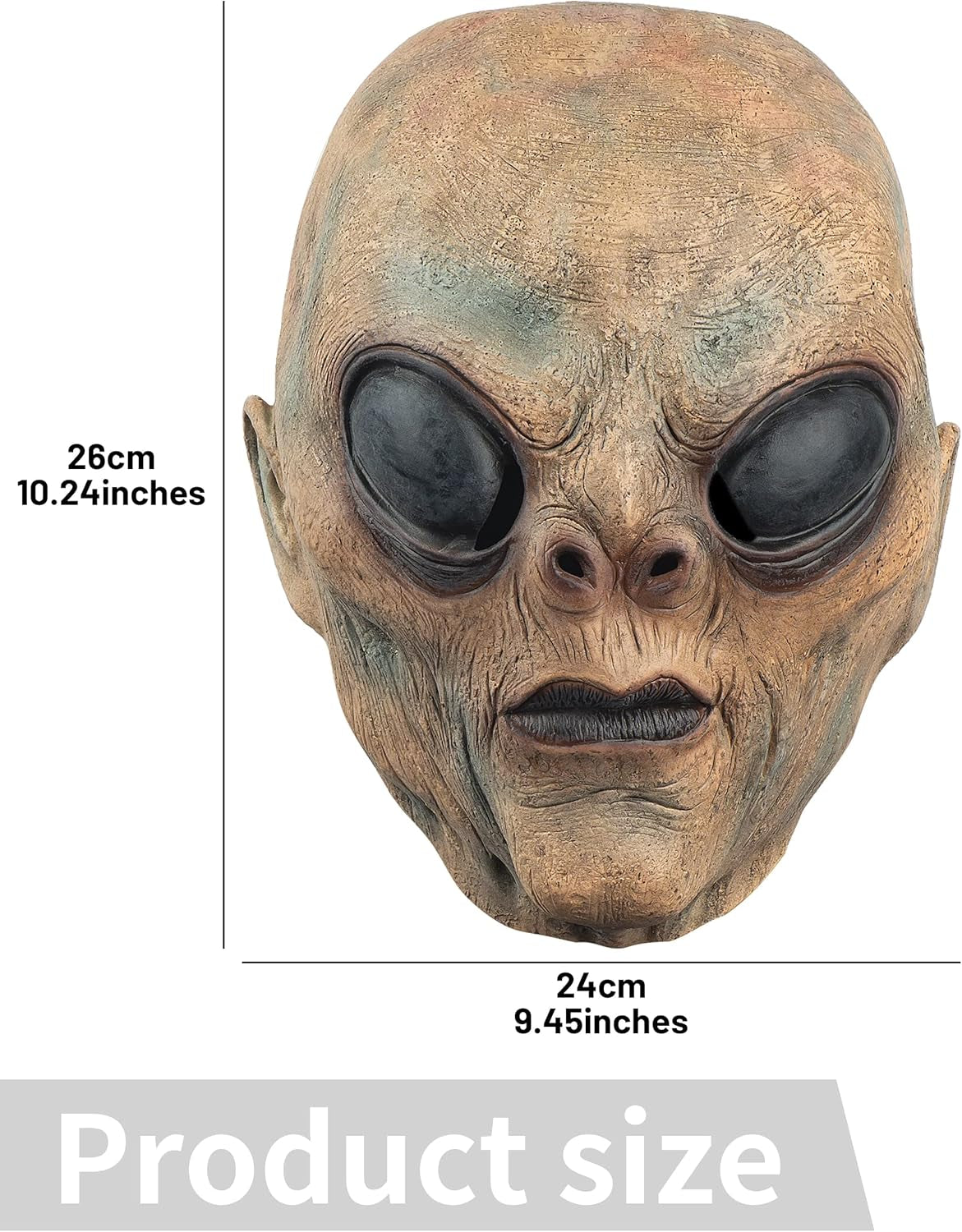 Alien Mask ET Dress up Latex Full Head Scary Horror Mask Extraterrestrial Fancy Dress for Halloween Carnival Costume Party