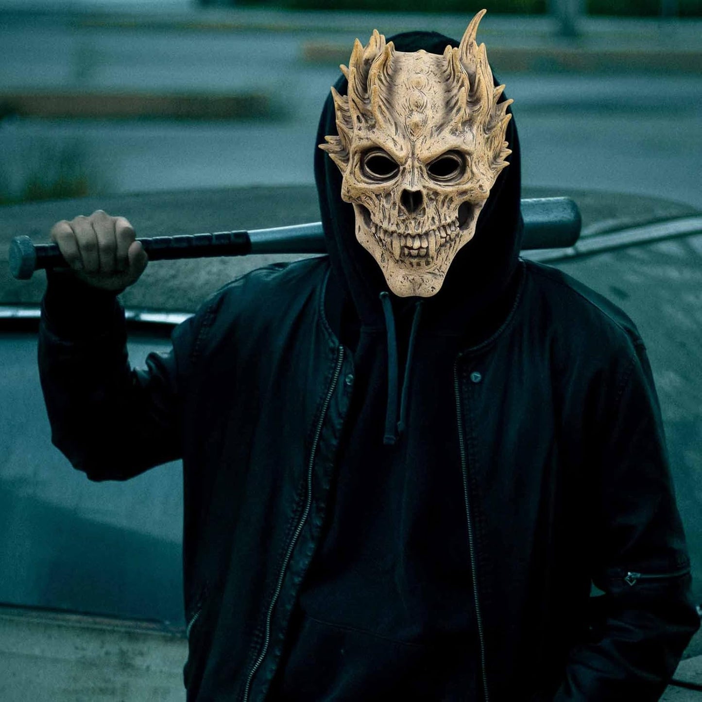Full Head Skull Mask, Skeleton Mask Formen & Women - Deluxe Latex Helmet Cosplay Party Props