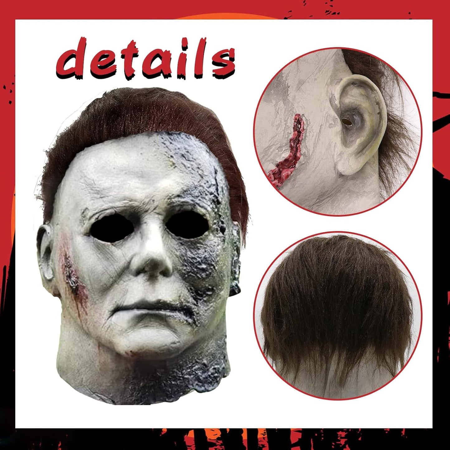 Michael Myers Mask, Halloween Horror Masquerade Cosplay Party Mask, Michael Myers Costume Scary Cosplay