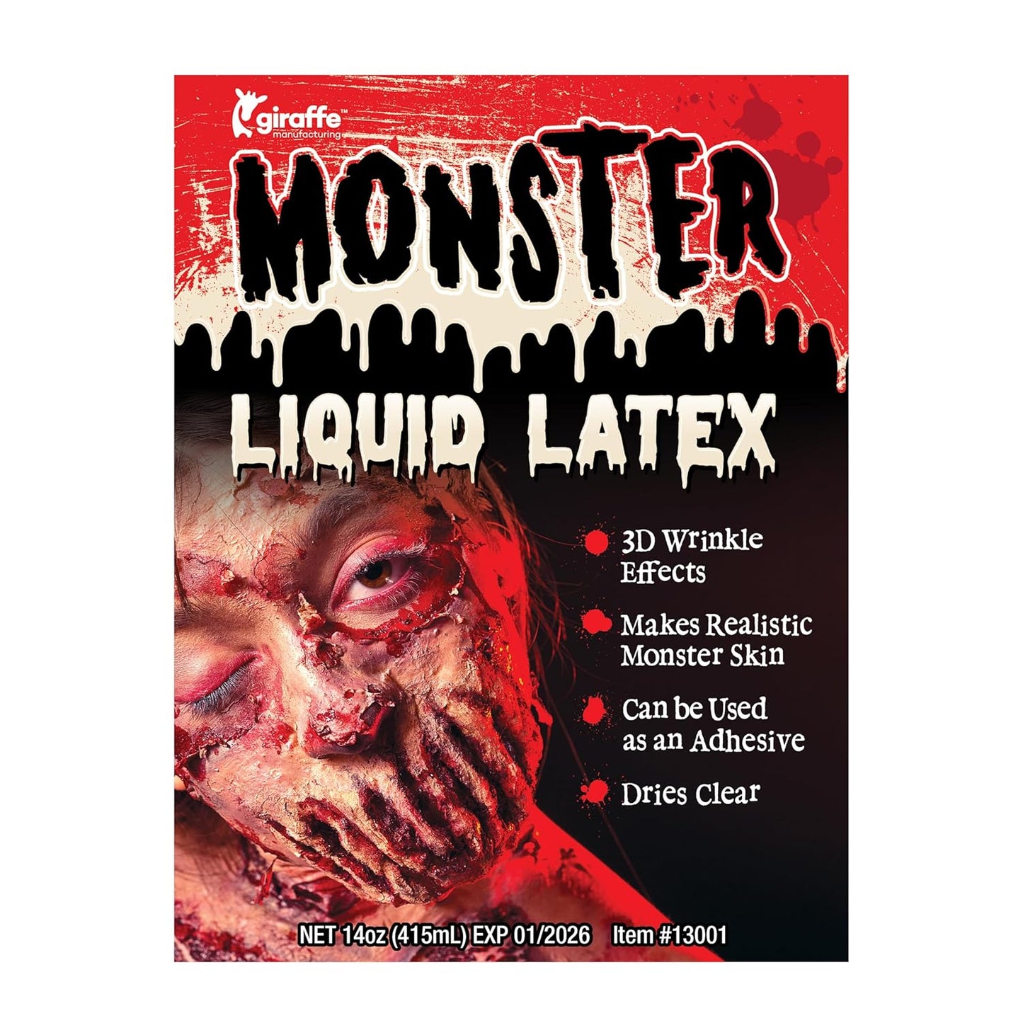 Liquid Latex SFX Makeup – 14 Oz Professional-Grade Face & Body Paint for Special Effects, Fake Scars, Wounds & Injuries