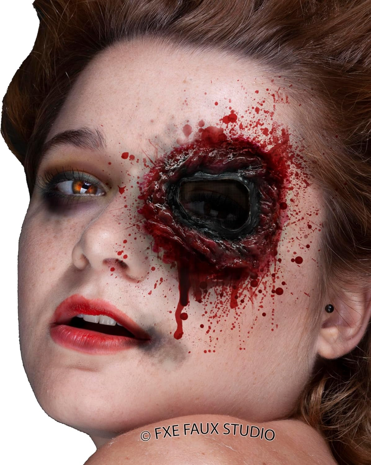 Zombie Eye Gash Halloween Latex Prosthetic Appliance. Multicolored