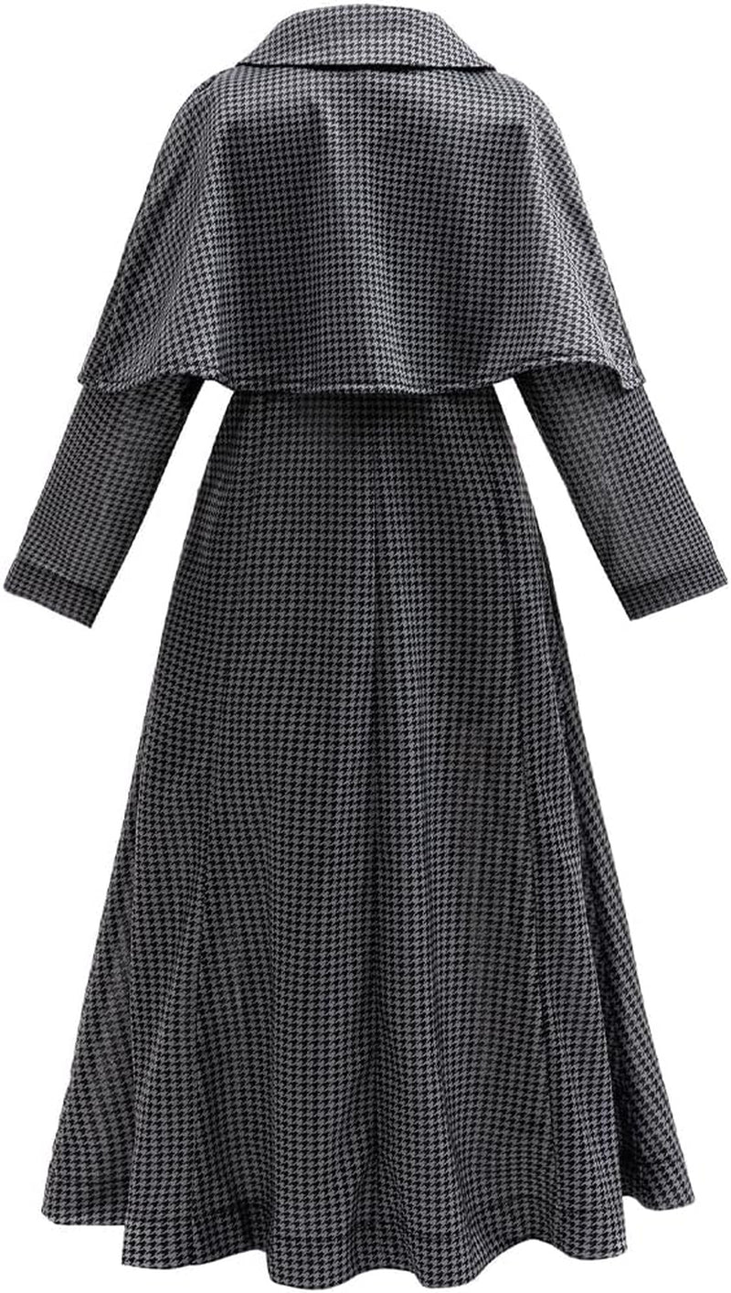 Girl Grey Costume Striped Long Coat Kid Cosplay Dress Halloween Character Party with Wig and Socks Set
