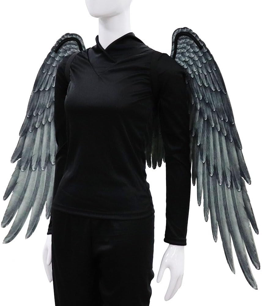 Non-Woven Fabric Festive Party Angel Wings Suitable for Men and Women Decorative Wings (Black)