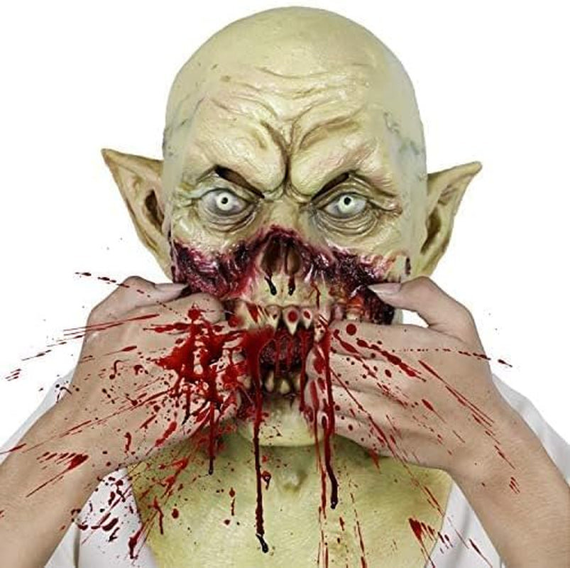 Vampire Mask Zombie Head Mask for Adult, Scary Horror Creepy Demon Monster Mask for Halloween Costume Party.