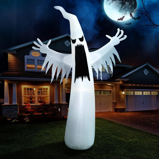 12 FT Halloween Inflatables Outdoor Decorations, Scary Ghost Halloween Decor, Inflatable Ghost Blow Ups for Yard with Leds for outside Yard Decorations