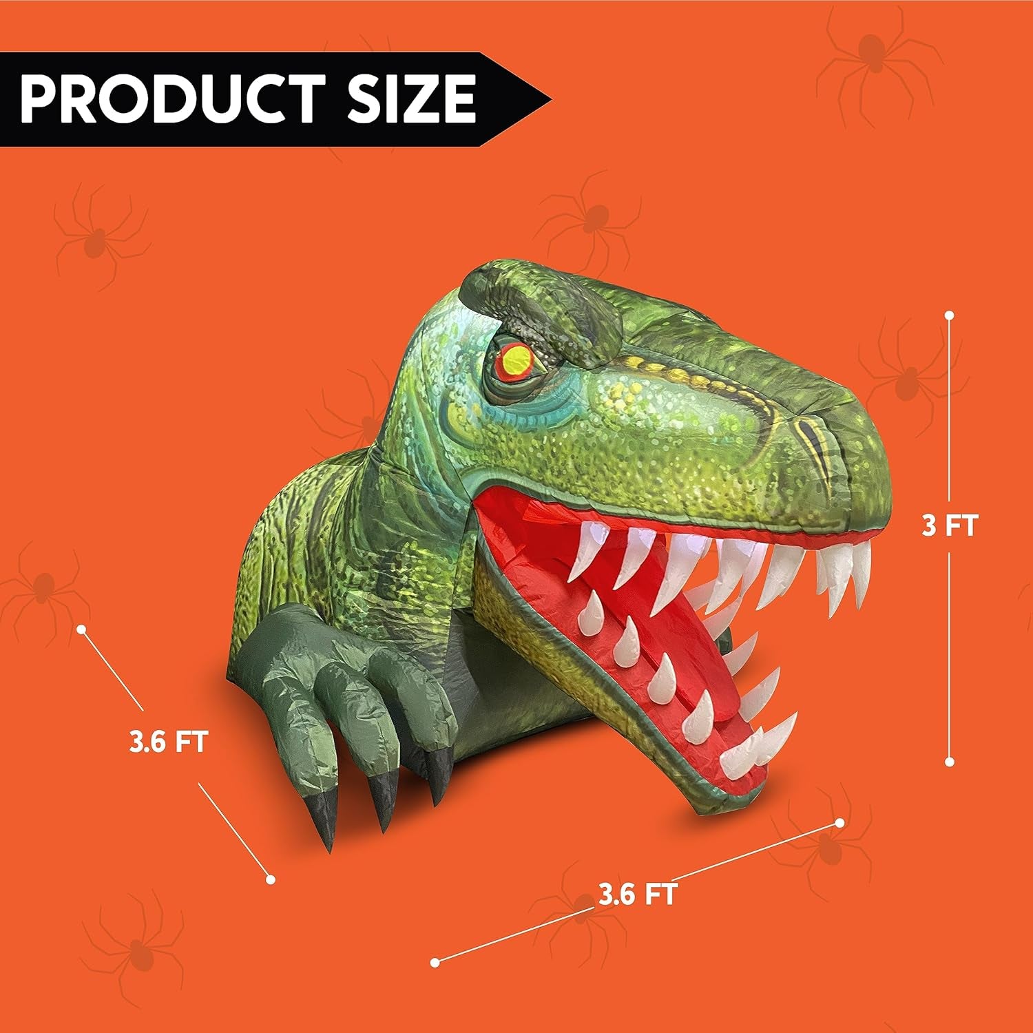 Animated Halloween Inflatable Outdoor Decorations, Trunk or Treat Car Decorations, Blow Ups Animated Dinosaur with Leds for Halloween Yard Decoration
