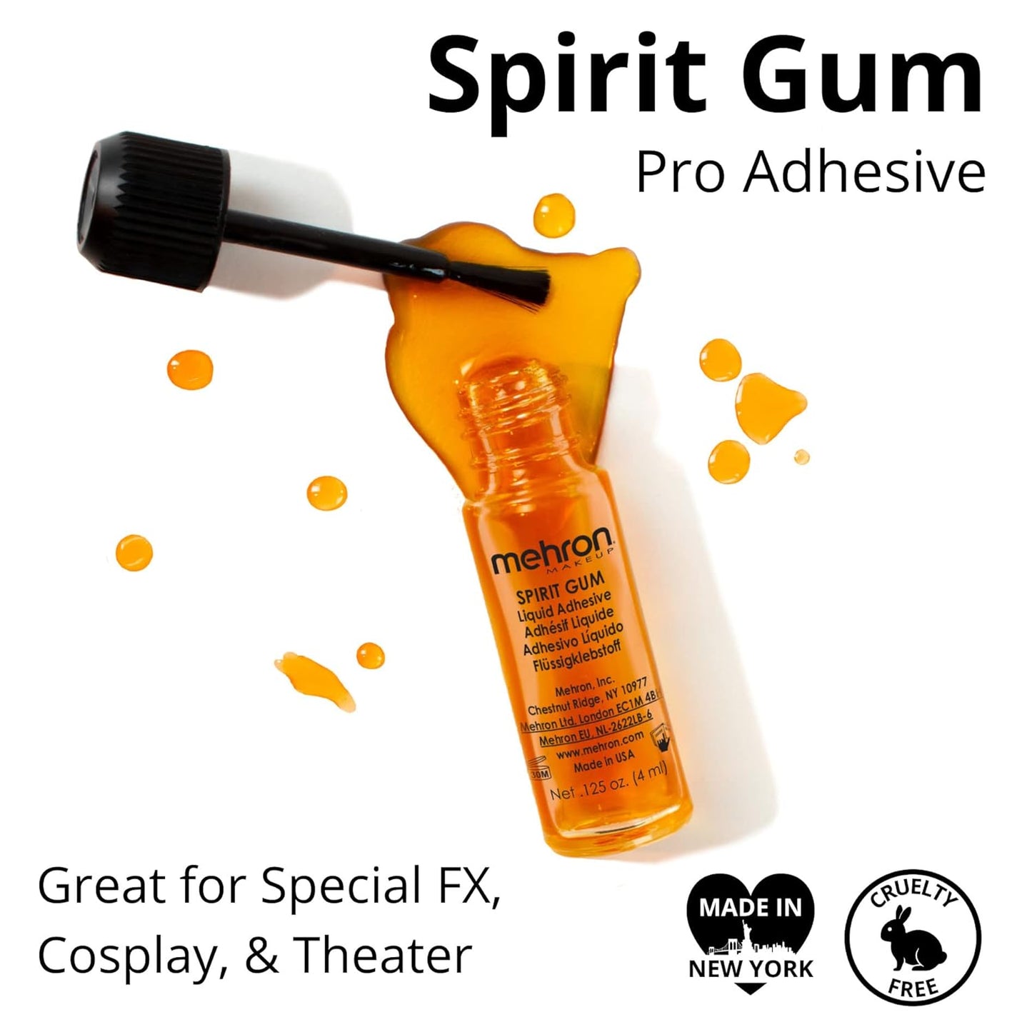 Makeup Spirit Gum & Remover Combo Kit | Spirit Gum Adhesive and Remover | Professional Cosmetic Glue for Face, Skin, & Body