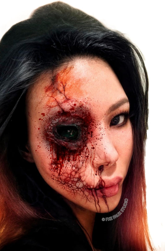 Zombie Eye Gash Halloween Latex Prosthetic Appliance. Multicolored