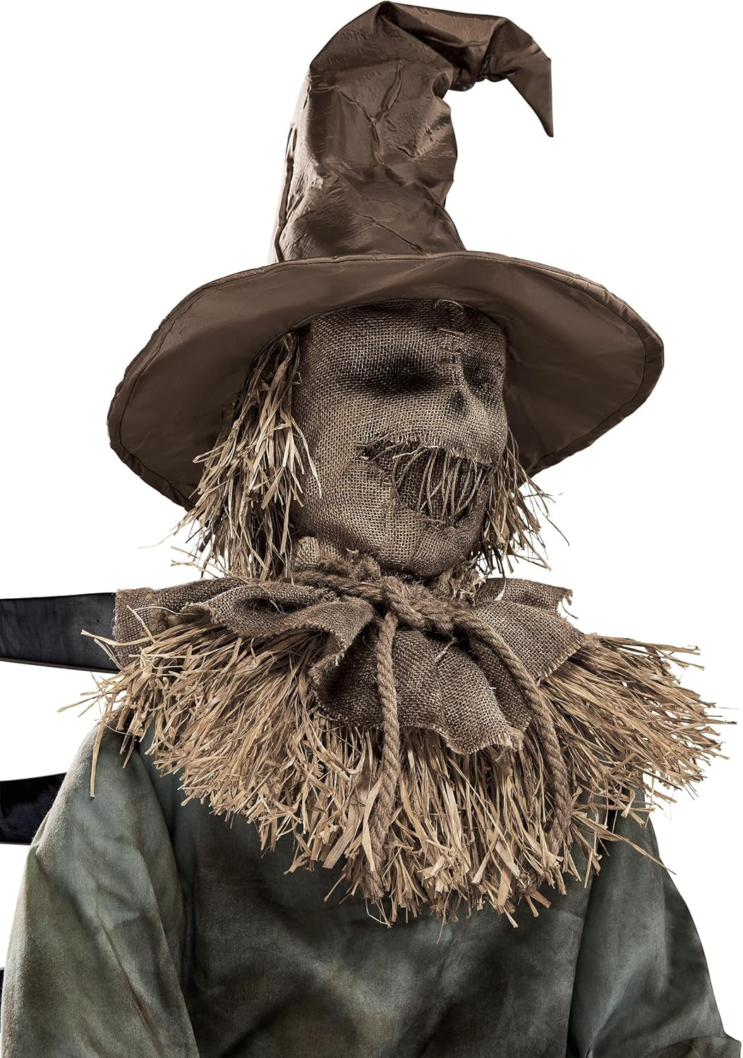 4.5 Ft Scary Sitting Scarecrow Animatronic | Decorations | Animated | Pop-Up Motion | Scarecrow Prop