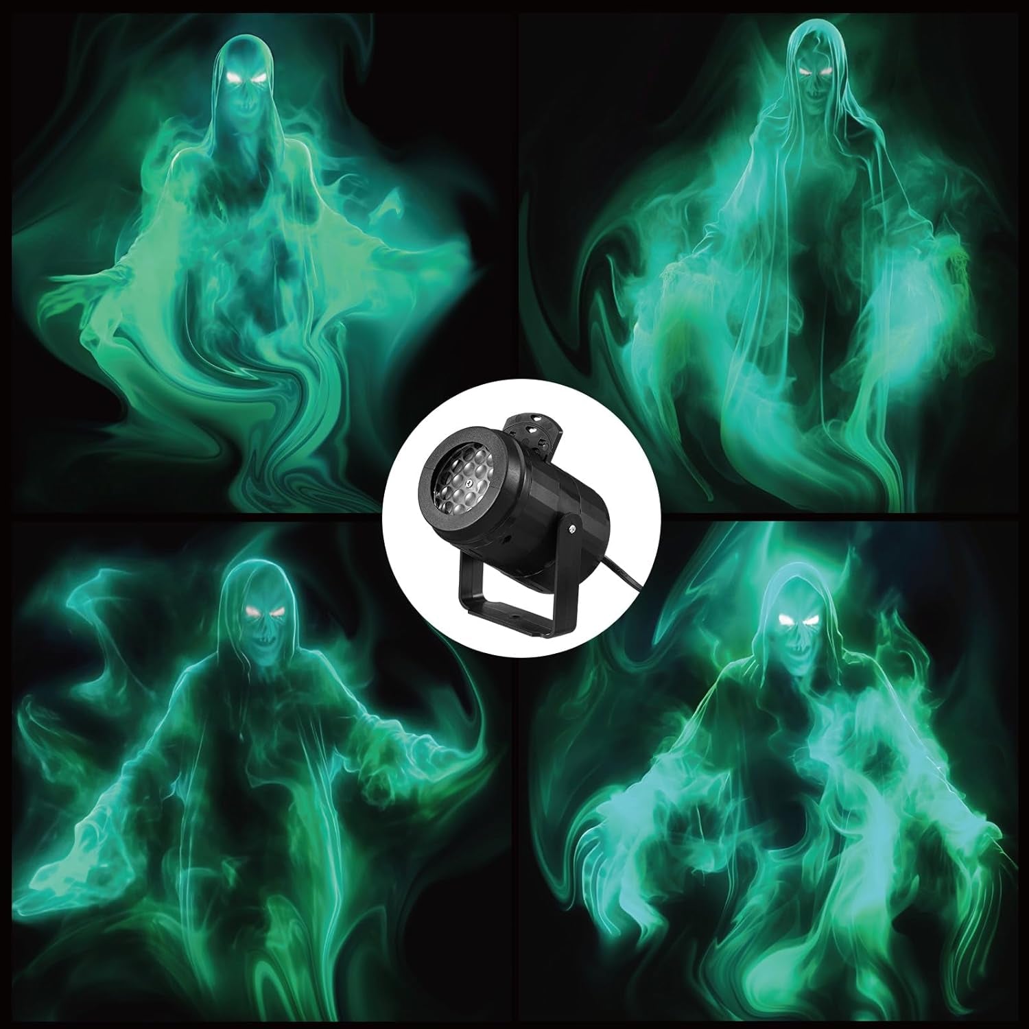 Halloween Projector Hologram Lights for Decoration Outdoor 4 in 1 Halloween Projector Digital Decoration Kit for Holiday Indoor Party Yard Decor(Ghost)