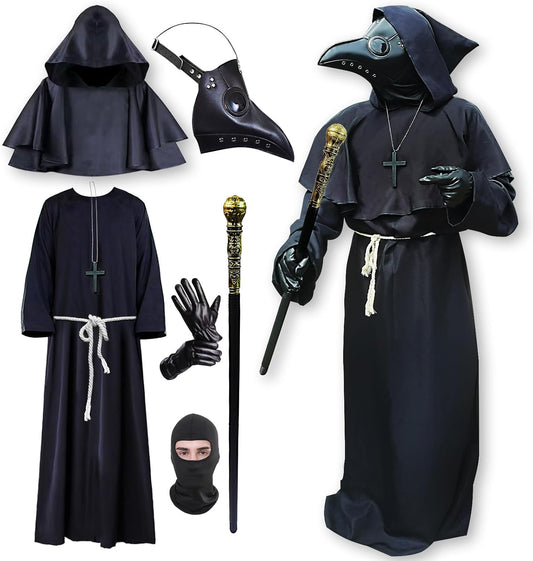 Plague Doctor Costumes,Plague Doctor Mask,Halloween Costumes Cosplay for Men Women Teenagers