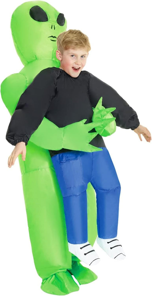 Kids Inflatable Alien Costume, Blow up Alien Outfit for Children, Halloween Costumes for Kids, One Size